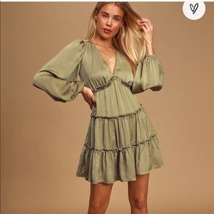 Satin sage dress